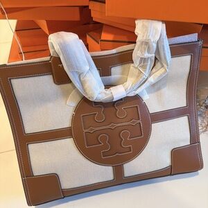 Tory Burch Brown and Cream Tote